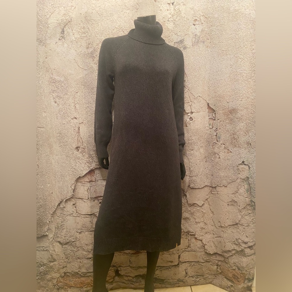 10 Tree Grey Mix Cotton Wool Turtleneck Dress
